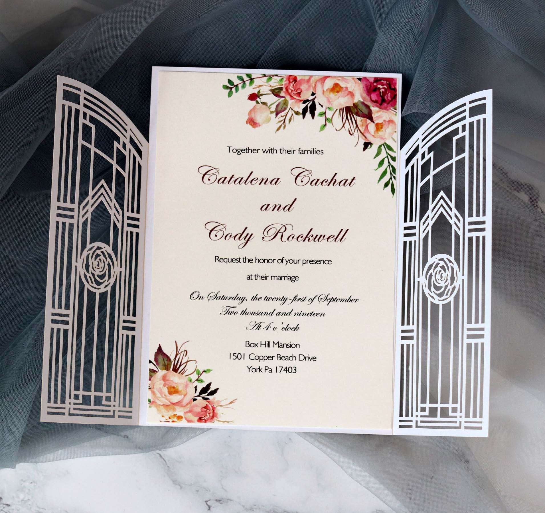 Modern Invitation Card, Wedding Card Design Laser Cut ,Marriage 